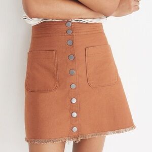 Madewell High-Waist Snap Skirt Camel‎ Tan Size 2